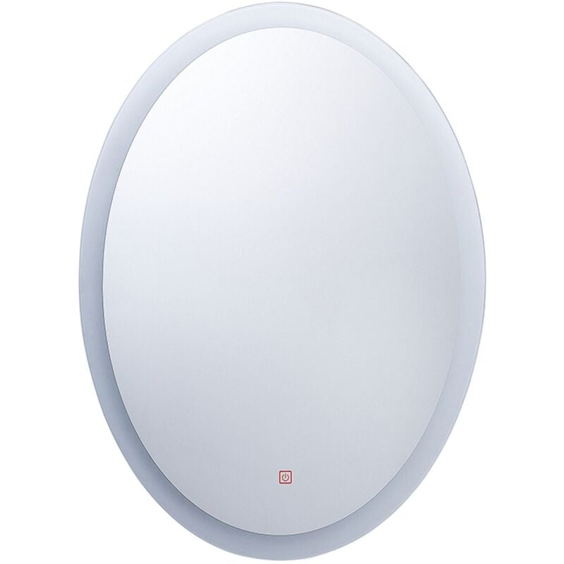 Modern led Mirror Oval Shape 60 x 80 cm Anti Fog System Silver Viriat - Silver