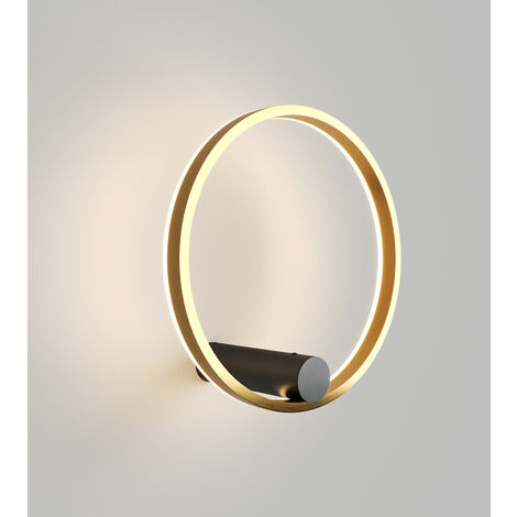 LED Wand- & Deckenleuchte Ring Air rund indirekt Schwarz - Schwarz