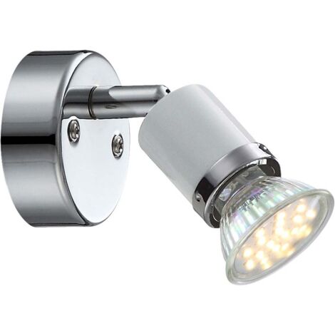 LED Wand Spot Lampe Metall Chrom Leuchte Weiß Schlaf Zimmer Flur Beleuchutng