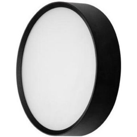 LED-Wandanbauleuchte rund, 12W, 5700K, schwarz - 255 x 58 mm