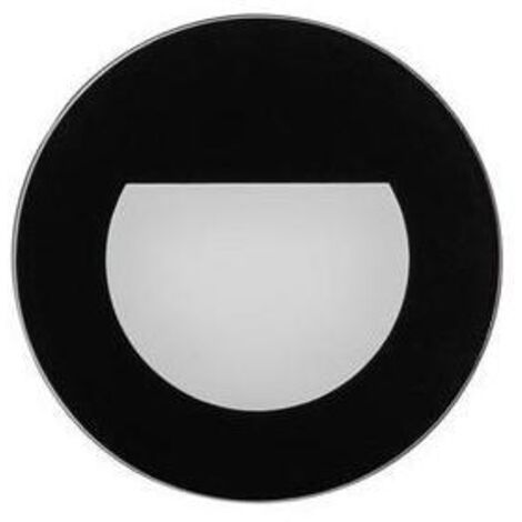 LED-Wandeinbauleuchte für Gerätedosen, rund, schwarz - 75 x 50 mm