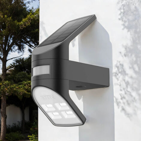 LED Wandlampe außen mit Bewegungsmelder Garten Terrasse 4000 K Solarlampe