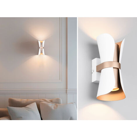 LED Wandlampe Weiß Coffee mit Updown Lichtaustritt, Höhe 21cm