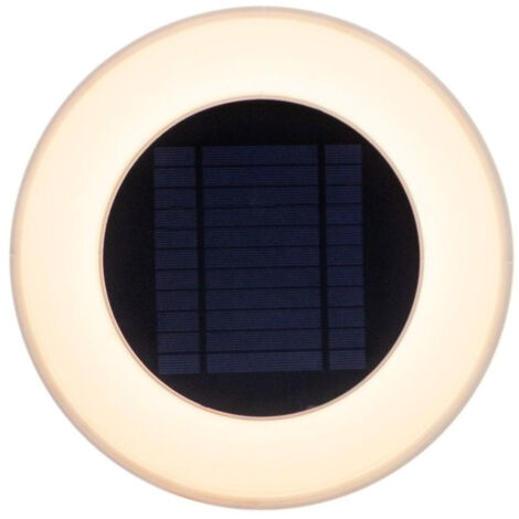LED Wandleuchte außen Solar Ø 39 cm rund IP65 3500 K mit Fernbedienung Modern Solarlampe Garten Terrasse Außenleuchte Wand
