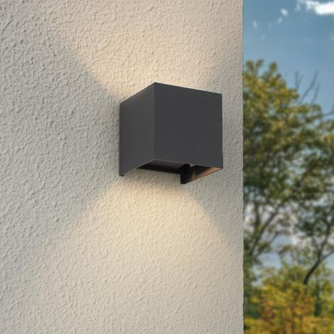 LED Wandleuchte Cube G9, einstellbarer Abstrahlwinkel, für Innen/Aussen - Farbe: anthrazit