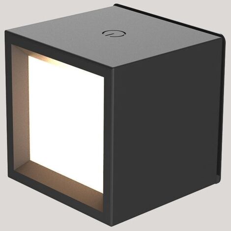 LED Wandleuchte dimmbar mit Touch Schalter Akku B: 7,5 cm klein eckig 3000 K ohne Bohren Wandlampe innen