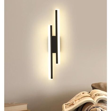LED-Wandleuchte für den Innenbereich, 16 W, 1800 lm, moderne Acryl-Wandleuchte, schwarz, geeignet für Wohnzimmer, Schlafzimmer, Flur, Treppenhaus, Badezimmer, warmweißes Licht