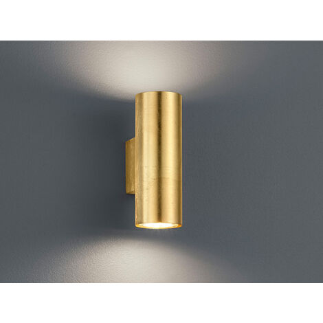 LED Wandleuchte in Gold foliert, Up & Down Strahler, Höhe 16,5cm