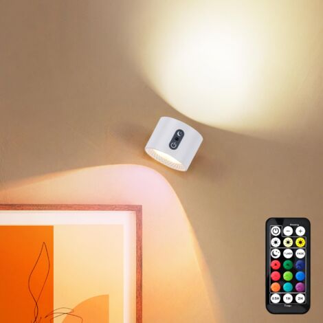 LED Wandleuchte Innen kabellos mit Akku und RGB