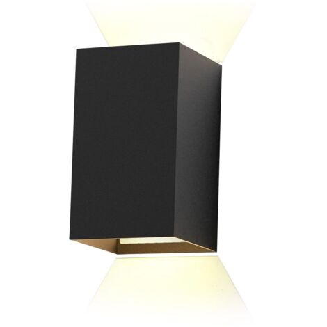 LED Wandleuchte Innen Wandlampe 2ER -GBLY Außenwandleuchten Schwarz Wandbeleuchtung Aussen Aussenlampe 5W Außenlampe Up Down Wandstrahler IP65 Außenleuchte 3000K Warmweiß für Hauswand Garten
