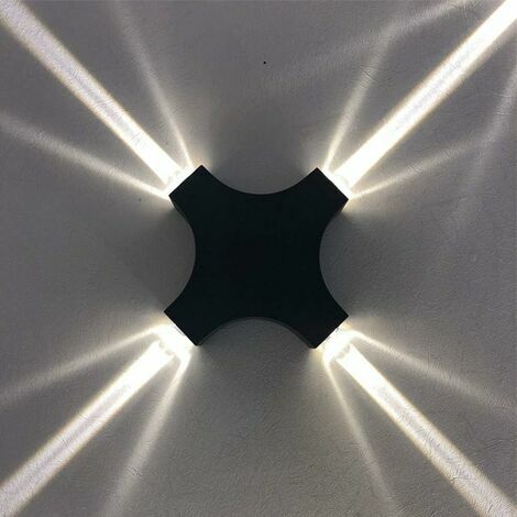 LED Wandleuchte Kaltweiß Außen Innen 12W Wasserdicht IP65 Modernes Original Design Beleuchtung für Wohnzimmer Schlafzimmer Korridor Treppe Café Bar Garten Schwarz Warmweißes Licht