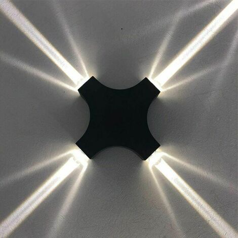 LED Wandleuchte Kaltweiß Außen Innen 4W Wasserdicht IP65 Moderne Leuchte Lampe Schwarz Kaltweiß Licht