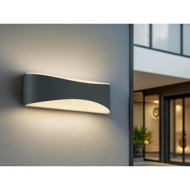 Trio - led Außenwandleuchte konda in Anthrazit mit Up- & Downbeleuchtung, IP65
