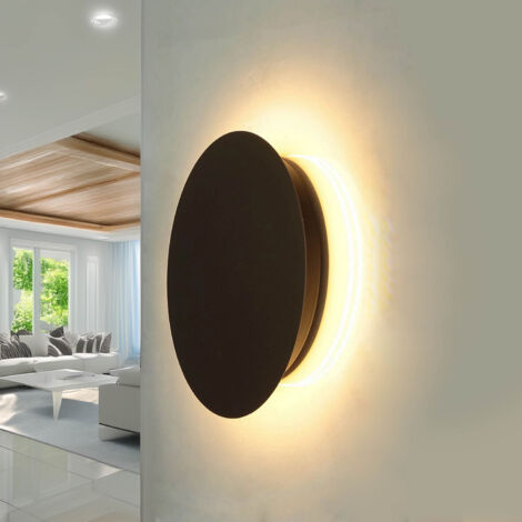 LED Wandleuchte Metall rund D: 25 cm Braun matt 3000 K warmweißes Licht 130 lm Modern
