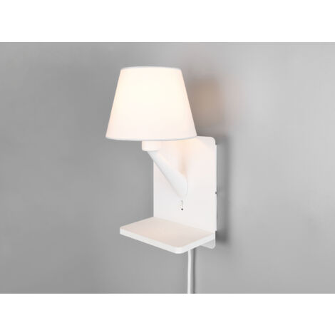LED Wandleuchte mit Stecker, Schalter & Ladefunktion Weiß, Höhe 31cm