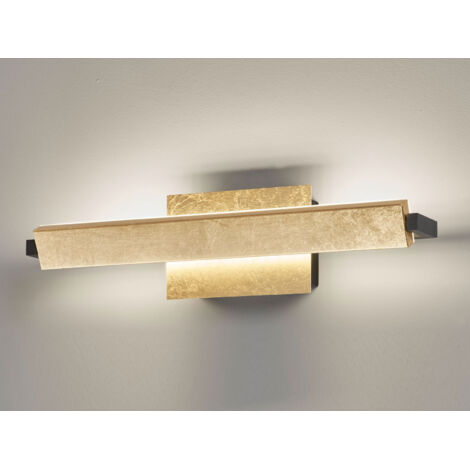 LED Wandleuchte PARE schwenkbar & dimmbar Blattgoldfarben, Breite 40cm