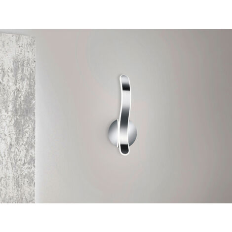 LED Wandleuchte PARMA Metall Chrom/Weiß 3 Stufen Dimmer, Höhe 39cm
