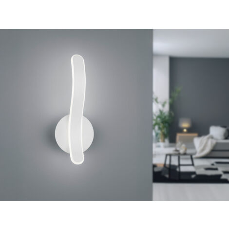 LED Wandleuchte PARMA Metall Weiß matt 3 Stufen Dimmer, Höhe 39cm