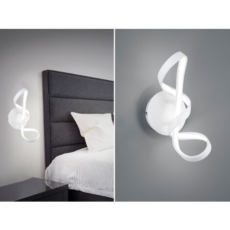 LED Wandleuchte PERUGIA Metall Weiß matt 3 Stufen Dimmer, Höhe 40cm