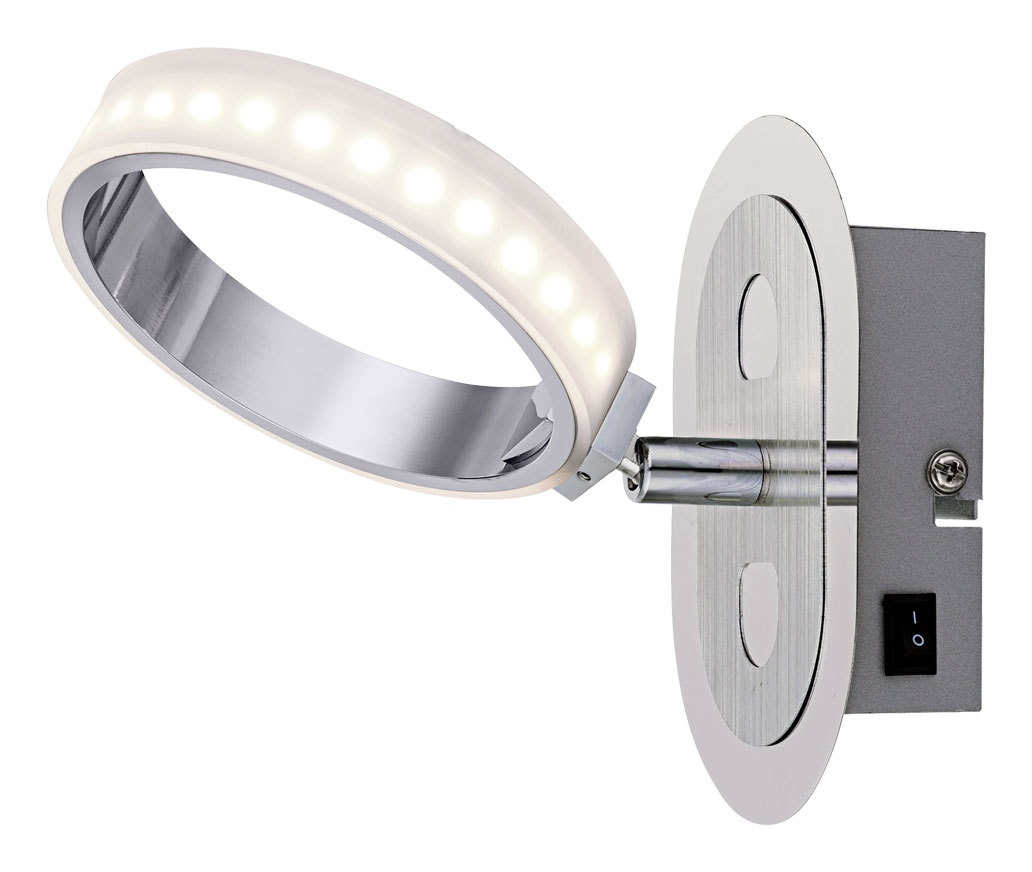 Globo - LED Wandleuchte Wandlampe Chrom Rind Aluminium beweglich H 19 cm Wohnzimmer Schlafzimmer