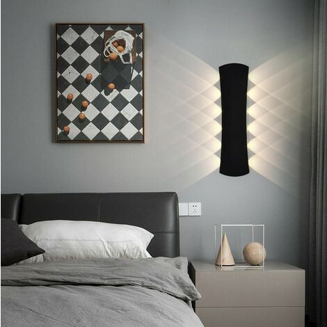 Schwarz/Weiß, 21cm/31cm Color : Black Warm Light, Größe : 21cm Wandbeleuchtung LED 6W/8W Wandleuchten Drehbar Multi-Modell Wandleuchte Bett Dekorative Wandlampe Energieklasse A+ 