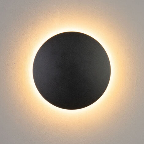 LED Wandleuchte schwarz IP65 - Lunar
