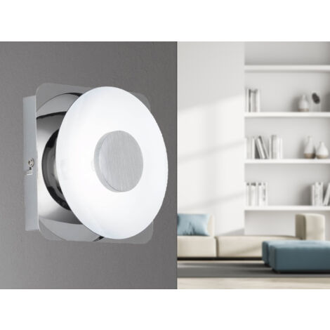 LED Wandleuchte SPACE Silber Chrom mit Glas, Höhe 14cm