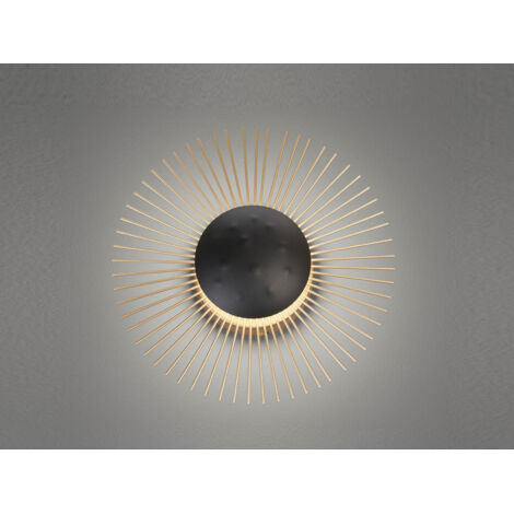 LED Wandleuchte VARRAS Schwarz / Gold, Ø 30cm