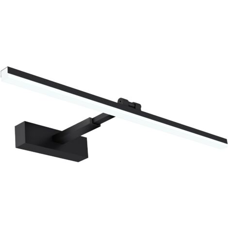 LED Wandleuchte Wandlampe innen Schlafzimmer Wohnzimmer Spiegelleuchte Bad Schwarz 180° Drehbar, Dehnbar, LED fest integriert, Kaltweiß-6500K, 60cm, energiesparender, ohne spiegel