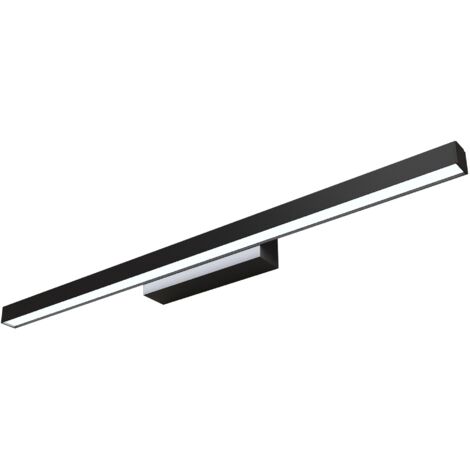 LED Wandleuchte Wandlampe innen Schlafzimmer Wohnzimmer Spiegelleuchte Bad Schwarz kein Drehbar, Dehnbar, LED fest integriert, Kaltweiß-6500K, 60cm, energiesparender, ohne spiegel