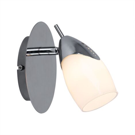 LED Wandleuchte Wandspot Wandlampe Flurleuchte Wohnzimmerleuchte, beweglicher Spot, Metall silber lackiert, H 19 cm