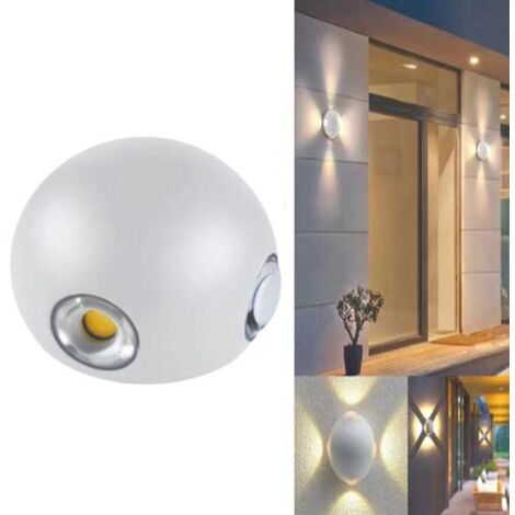 LED-WANDLEUCHTE,4COB,RUND,WARMWEIẞ,3000K,12W,FÜRDENAUẞENBEREICH,21X