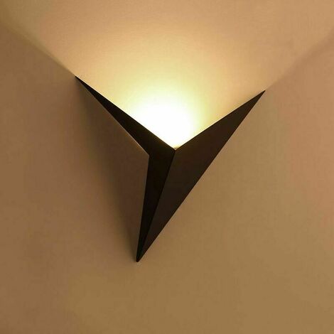 LED -Wandlicht, moderne schwarze dreieckige Wandlicht, 3W -Leistung, 3000k Farbtemperatur, Länge 25 cm, geeignet für Schlafzimmer, Korridor, Wohnzimmer, heiße Lichtreppe