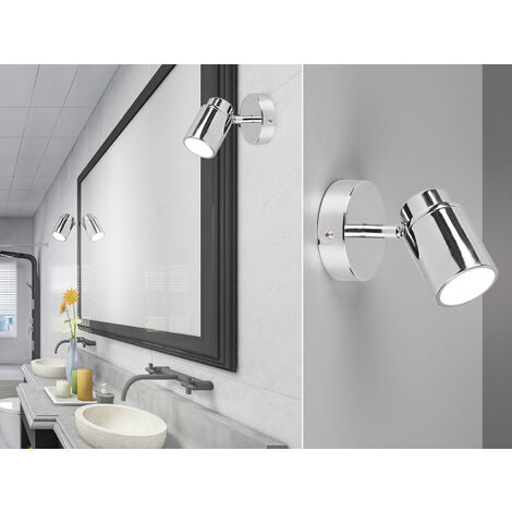 LED Wandstrahler Badezimmerlampe Silber Chrom, Breite 10,5cm