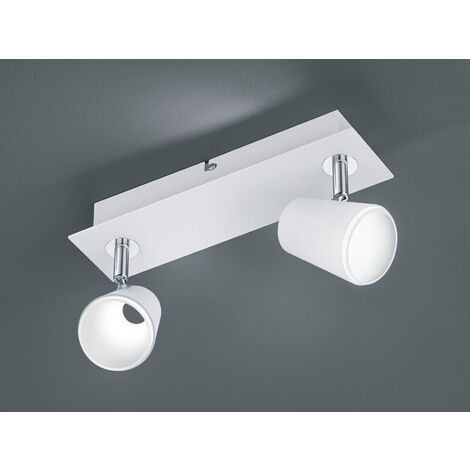 LED Wandstrahler NARCOS Weiß 2-flammig mit Schalter, Breite 28cm