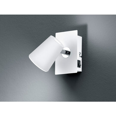 LED Wandstrahler NARCOS Weiß mit Schalter, Breite 7,5cm