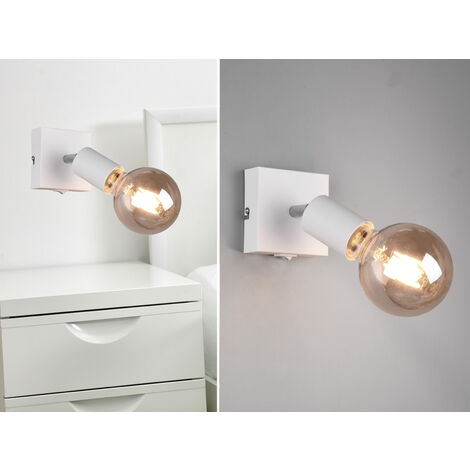 LED Wandstrahler Spot Weiß mit Schalter, Breite 9cm