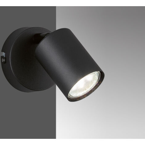 LED Wandstrahler VANO Schwarz mit Schalter, Breite 8cm