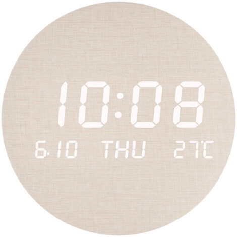 LED-Wanduhr, kreative Uhr, nordische Mode, stumme Wanduhr S201-1 Stück, Baumwoll-Leinenimitat (Stromspeicher, Aufladen)