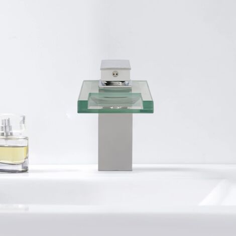 LED Wasserhahn Beleuchteter Glas 3 Farbewechsel Beleuchtung Waschtischarmatur DE