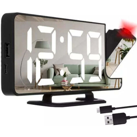 Led wecker mit izoxis 19576 projektor