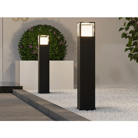 LED Wegeleuchte 2er SET im Bauhausstil Anthrazit, Höhe 80cm