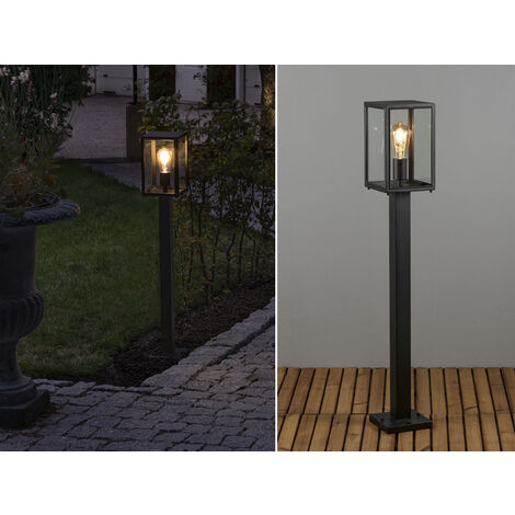 LED Wegeleuchte in Laternenoptik, Stahl Schwarz Höhe 100cm