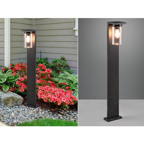 LED Wegeleuchte Laterne aus Aluminium Schwarz, Höhe 100cm