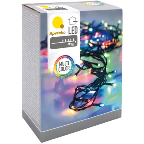 LED Weihnachts Lichterkette bunt - 40 LED / 6 m - Deko Beleuchtung für Außen