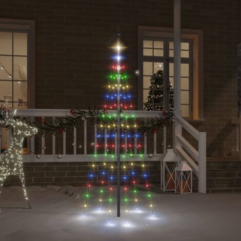 LED-Weihnachtsbaum für Fahnenmast Mehrfarbig 108 LEDs 180 cm vidaXL