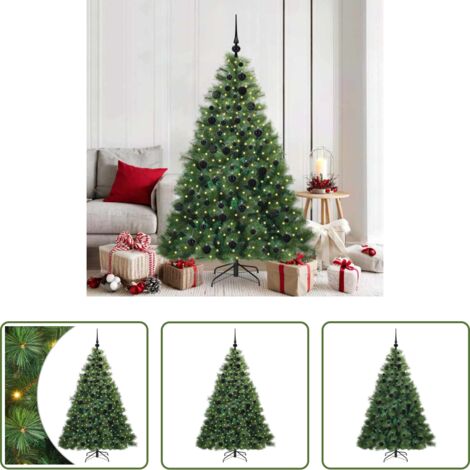 LED-Weihnachtsbaum -  Künstlicher Weihnachtsbaum mit 300 LEDs Grün 180 cm PE und PVC