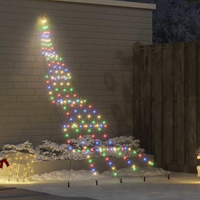 Led Weihnachtsbaum Mit Erdspießen Mehrfarbig 300 Cm Metall Vidaxl
