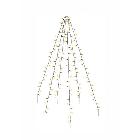 LED Weihnachtsbaum Überwurf - mit 6 Strängen á 2m - 120 LED warm weiß Lichterkette Lichternetz Beleuchtung innen außen