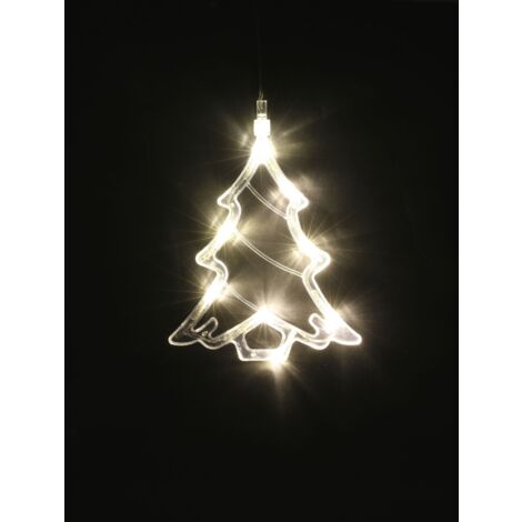 LED-Weihnachtsdeko Stern Mond Glocke Rentier Fensterdeko Lichterkette Saugnapf - Tannenbaum